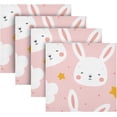 thumbnail image 1 of Coolnut Cute Rabbit Cloth Napkins Set of 6, Reusable Washable Polyester Dinner Table Napkins for Family, Weddings, Parties, Home Decor, 20 x 20 Inch Washcloth Gift, 1 of 7