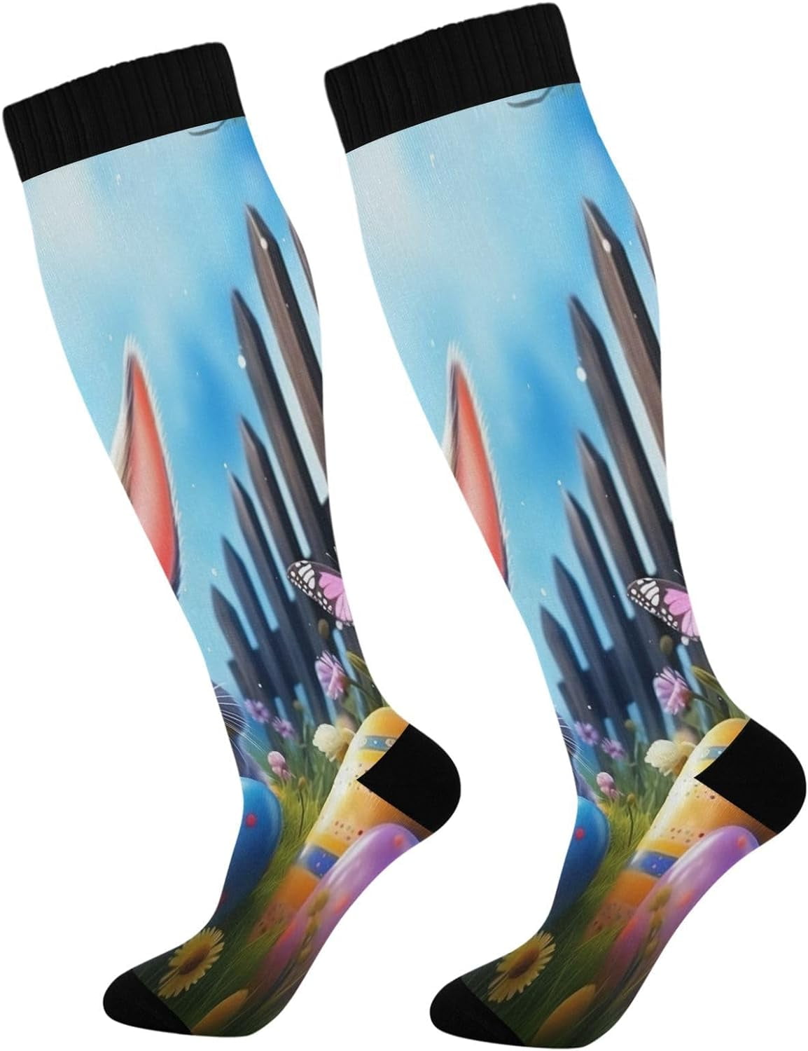 Coolnut Cute Rabbits and Easter Eggs Compression Socks for Women&Men ...