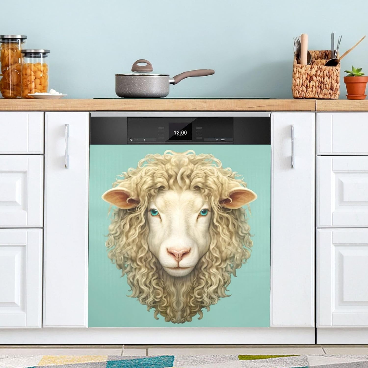 Coolnut Cute Sheep Dishwasher Cover Dish Washer Front