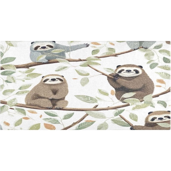 Coolnut Cute Sloths Bath Mat, Dry Quickly Non Slip Absorbent Bath Rug, Soft Living Room Bedroom Home Floor Mats, Bath Mats for Bathroom, Tub and Shower 20" x 39" Home Decor