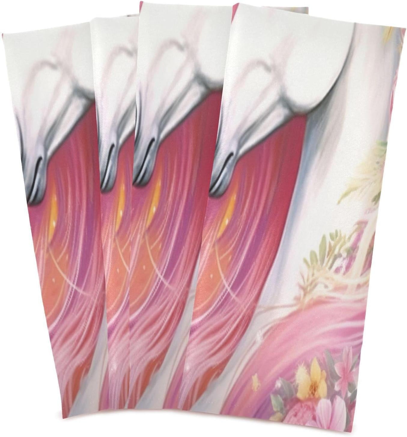 Coolnut Cute Unicorn Pink Kitchen Towels, 18 x 28 Inch Super Soft and