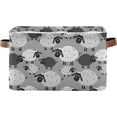 thumbnail image 1 of Coolnut Cute Valais Blacknose Sheep Large Storage Basket, Foldable Storage Basket, Waterproof Coating Storage Box with Handle Toy Storage Bag, for Home School & Office, 1PCS Decor Gifts, 1 of 7