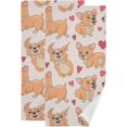 thumbnail image 1 of Coolnut Cute Valentines Dogs Bath Hand Towels 2 PCS, Ultra Soft and Highly Absorbent, Pink Puppy Pink Decorative Fingertip Face Towel for Home, Bathroom, Kitchen, 28.3"x14.4", 1 of 4