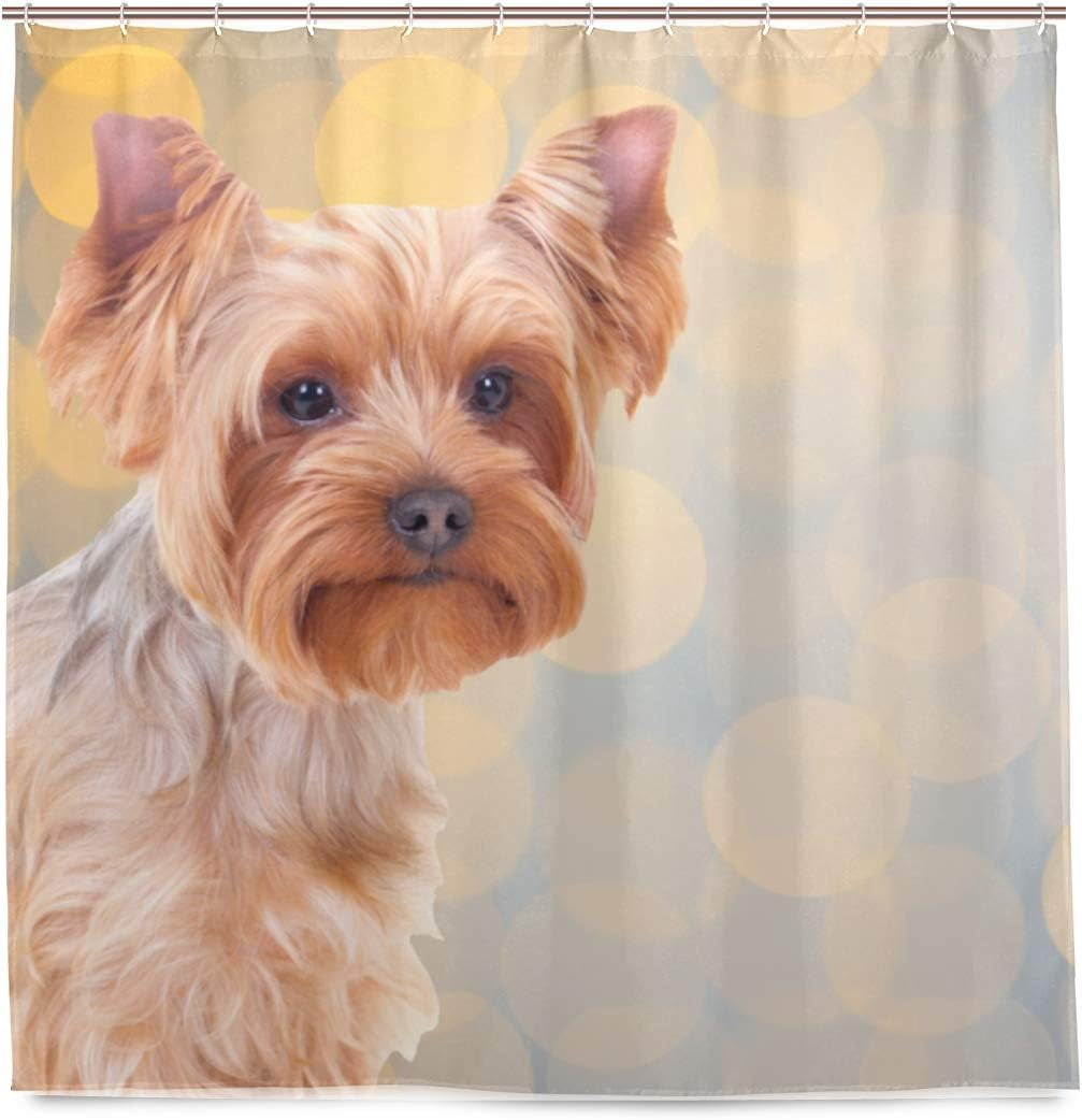 Coolnut Cute Yorkshire Terrier Dog Bath Shower Curtain Liners 72"x72 ...