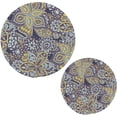 thumbnail image 1 of Coolnut Daisy Dot Paisley Placemats Set of 2, Woven Washers, Cotton, Round Large Pot Holder, Heat Resistant, for Pot Countertops Home Decor, 1 of 7