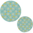 thumbnail image 1 of Coolnut Daisy Flower Placemats Set of 2, Woven Washers, Cotton, Round Large Pot Holder, Heat Resistant, for Pot Countertops Home Decor, 1 of 7