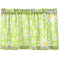thumbnail image 1 of Coolnut Daisy Kitchen Curtains 2 Panels, UV Protected Tier Curtains Half Window Curtains Kitchen Tiers for Guest Room Bathroom Sink Laundry Room Basement,24 x 27 Inch, 1 of 6