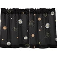 thumbnail image 1 of Coolnut Daisy Kitchen Curtains 2 Panels, UV Protected Tier Curtains Half Window Curtains for Guest Room Bathroom Sink Laundry Room Basement,24"x 27", 1 of 6