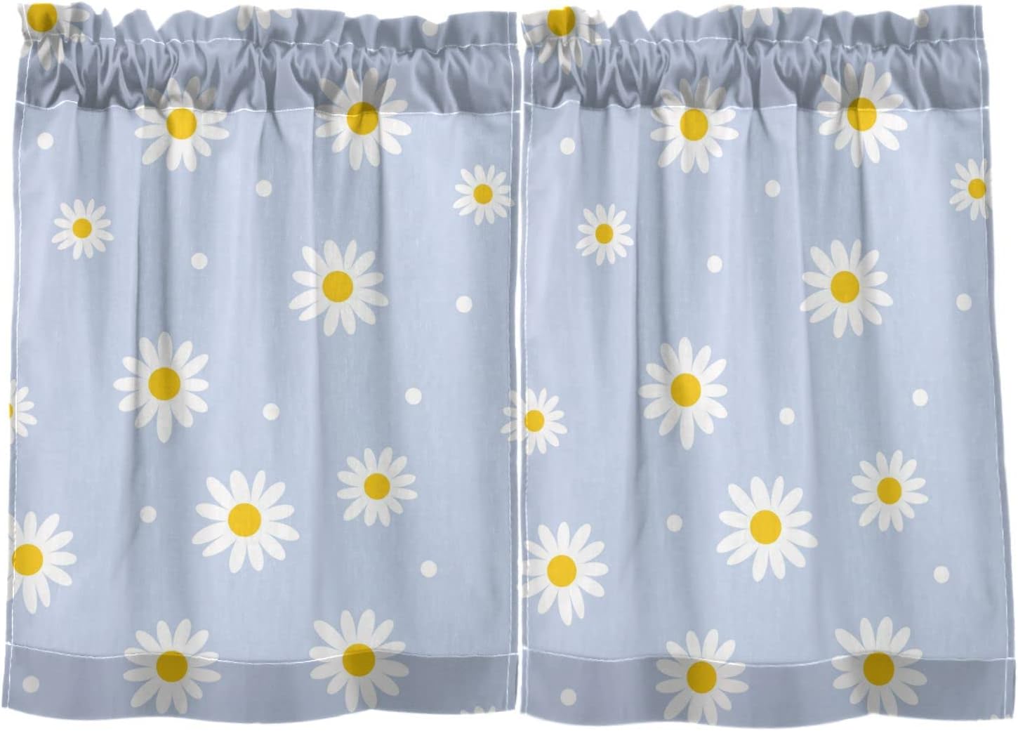 Coolnut Daisy Kitchen Curtains 2 Panels, UV Protected Tier Curtains