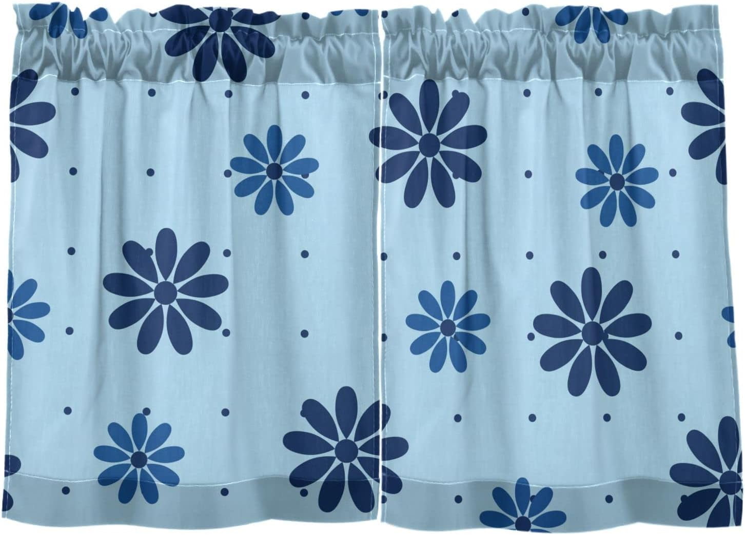 Coolnut Daisy Kitchen Curtains 2 Panels, UV Protected Tier Curtains