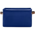 thumbnail image 1 of Coolnut Dark Blue Large Square Storage Basket Bin with Handles 1PCS, Foldable Multi Functional Closet Storage Box Shelf Basket for Storing Toys, Books and Clothes Decor Gifts, 1 of 7