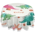 thumbnail image 1 of Coolnut Dinosaur Round Tablecloth, Washable Oil Proof Table Cover for Kitchen Holiday Party Wedding Picnic Decoration, 1 of 7