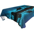 thumbnail image 1 of Coolnut Dinosaurs Silhouettes Beautiful Night Landscape Tablecloth Modern Table Cover for Home Decoration, Spill Proof Cloth Washable for Dinner Picnic, 60"x120", 1 of 6