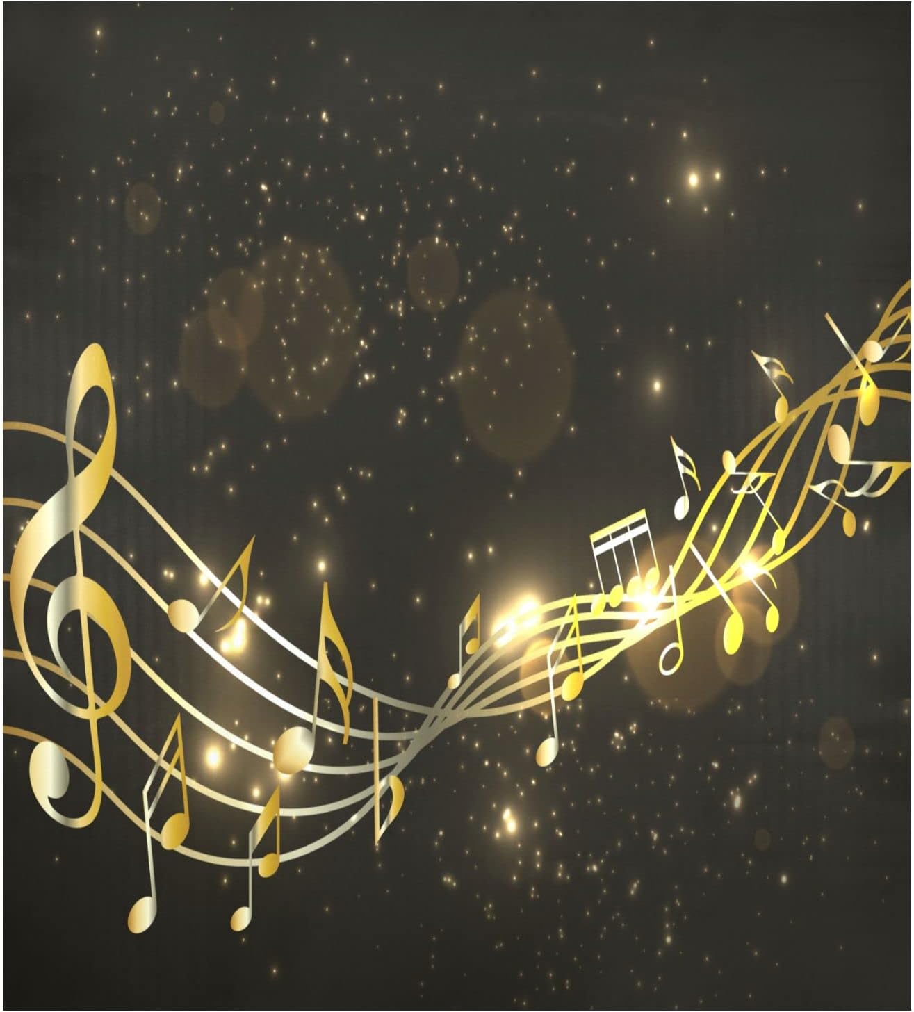 Coolnut Dishwasher Cover 23"Wx26"H ,Music Note Gold Black Farmhouse Kitchen Dishwasher