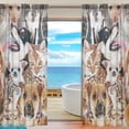 thumbnail image 1 of Coolnut Dog Cat Herd Sheer Gauze Door Curtain Window Curtain Drapes for Living Room Kids Bedroom Window Treatment Decor W55 x L78 In 2 Panels, 1 of 4