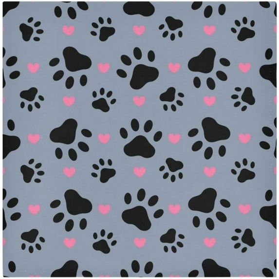 Coolnut Dog Paw Cloth Napkins Set of 4,Reusable Washable Polyester Dinner Table Napkins for Kitchen,Dining,Restaurant,Party Decoration
