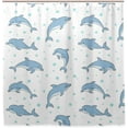thumbnail image 1 of Coolnut Dolphins Playing Bath Shower Curtain Liners 72"x72", Polyester Waterproof Bath Curtains with Hooks for Bathroom Decoration, 1 of 5