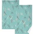 thumbnail image 1 of Coolnut Dragonfly Summer Green Hand Towels Set of 2 Ultra Soft Face Towels Highly Absorbent Cotton Hand Towel for Bathroom,Hotel,Spa, 16 x 28 Inch, 1 of 6