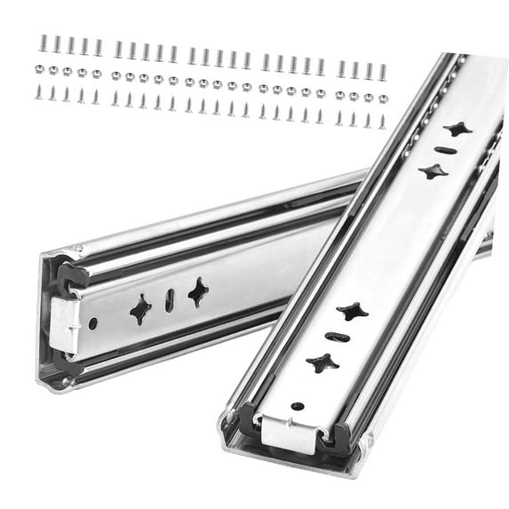 Hardware Resources 20 Inch Full Extension Drawer Slide - Soft Close, 90 Lb Capacity, Side Mount
