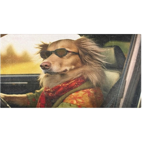 Coolnut Driving Dog Pattern Bath Mat, Dry Quickly Non Slip Absorbent Bath Rug, Soft Living Room Bedroom Home Floor Mats, Bath Mats for Bathroom, Tub and Shower 20" x 39" Home Decor Gifts