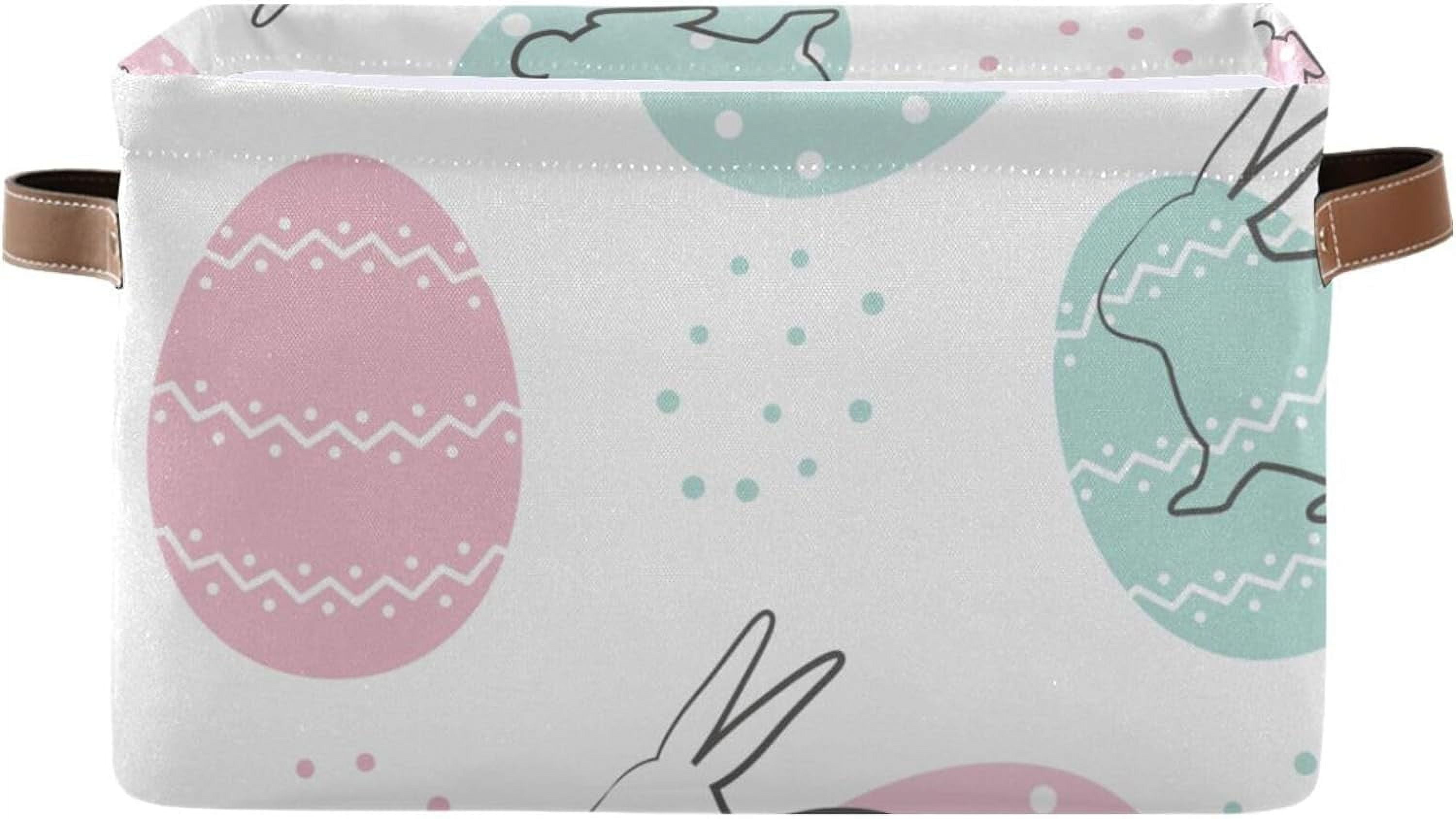 Coolnut Easter Bunnie Eggs Storage Bins Foldable Canvas Fabric Storage ...