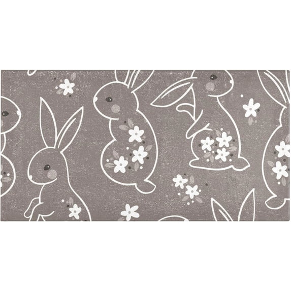 Coolnut Easter Bunny Brown Bathroom Rugs Bath Mat 39 x 20 Inch Non-Slip Extra Soft and Absorbent Shaggy Bath Carpet for Tub, Shower, Bathroom Home Decor Gifts