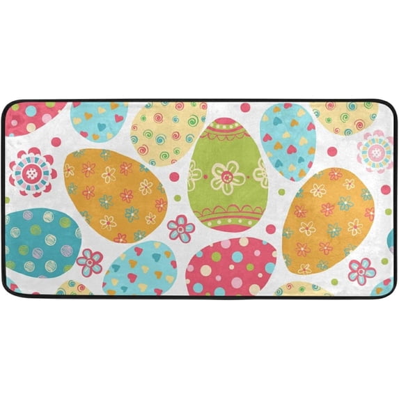 Coolnut Easter Bunny Eggs Kitchen Rug, 39"x20" Non-Slip Bath Rugs, Anti Fatigue Runner Comfort Floor Mat for Kitchen Washroom Bedroom