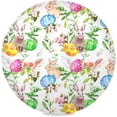 thumbnail image 1 of Coolnut Easter Bunny Eggs Round Placemats Waterproof Non-Slip Washable Place Mats Polyester Table Mats Set of 1 Heat Resistant for Home Kitchen Holiday Party Home Decor Gifts, 1 of 7