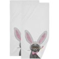 thumbnail image 1 of Coolnut Easter Cat Cute Hand Towels 2 PCS, Bunny Rabbit Ears Eggs Kitchen Towel Ultra Soft and Highly Absorbent,Decorative Fingertip Face Towel for Bathroom Hotel, 28.3"x 14.4", 1 of 4