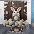 thumbnail image 1 of Coolnut Easter Cute Rabbit Bath Curtain Rugs Sets 2 Pcs, Bathroom Theme Set with Shower Curtain and Non-Slip Carpet -12 Hooks-60X72in443 Home Decor, 1 of 7