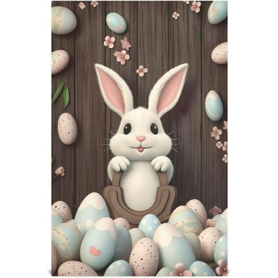 Coolnut Easter Cute Rabbit Kitchen Dish Towel Set 6Pcs,Dishcloths Sets Fast Drying Kitchen Towels Tea Towels Gift Set for Drying Cleaning Cooking Baking216 Wash cloth