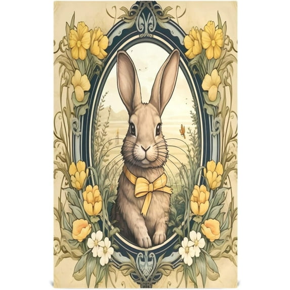 Coolnut Easter Cute Rabbit Retro Style Kitchen Dish Towel Set 6Pcs,Dishcloths Sets Fast Drying Kitchen Towels Tea Towels Gift Set for Drying Cleaning Cooking Baking148 Wash cloth