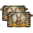 thumbnail image 1 of Coolnut Easter Cute Rabbit Retro Style Large Storage Basket 2PCS,Cute Koala Collapsible Toy Storage Box Laundry Basket with Handle,Used for Home Closets, Offices Home Decor, 1 of 7