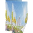 thumbnail image 1 of Coolnut Easter Cute Unicorn Hand Towels 2 PCS, Spring Grass Flower Kitchen Towel Ultra Soft and Highly Absorbent,Decorative Fingertip Face Towel for Bathroom Hotel, 28.3"x14.4", 1 of 5