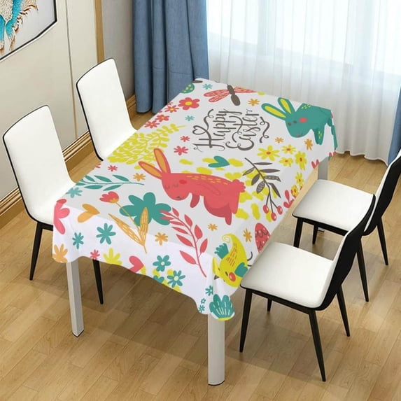 Coolnut Easter Egg Rectangle Tablecloth Spill-Proof Polyester Table Cloth Table Cover for Kitchen Dining Picnic Holiday Party Decoration,60"x90"