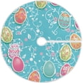 thumbnail image 1 of Coolnut Easter Eggs Christmas Tree Skirt 48", Easter Tree Skirt Double Layers Polyester Easter Tree Skirt for Easter Holiday Party Decoration, 1 of 6
