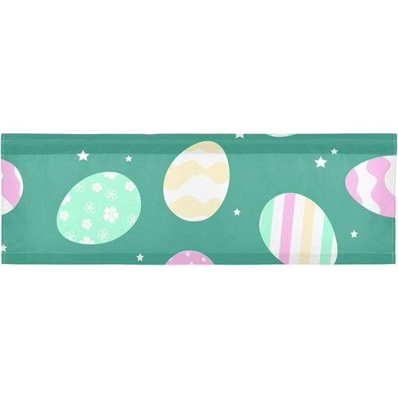 Coolnut Easter Eggs Green Valance Faux Linen Small Window Curtains Short Rod Pocket Valances for Kitchen, Living Room, Bathroom, Modern, 54" L x 18" W Home Decor