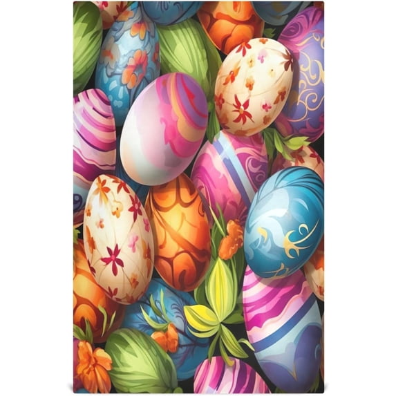 Coolnut Easter Eggs Kitchen Dish Towel Set,Drying Kitchen Towels Tea Towels Gift Set for Drying Cleaning Cooking Baking 6Pcs Wash cloth