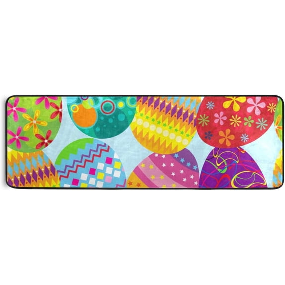 Coolnut Easter Eggs Pattern Area Rug - 2' x 6' Washable Runner Rugs with Rubber Backing - Non Skid Floor Carpet for Indoor Living Room Hallway Kitchen Home Decor Gifts