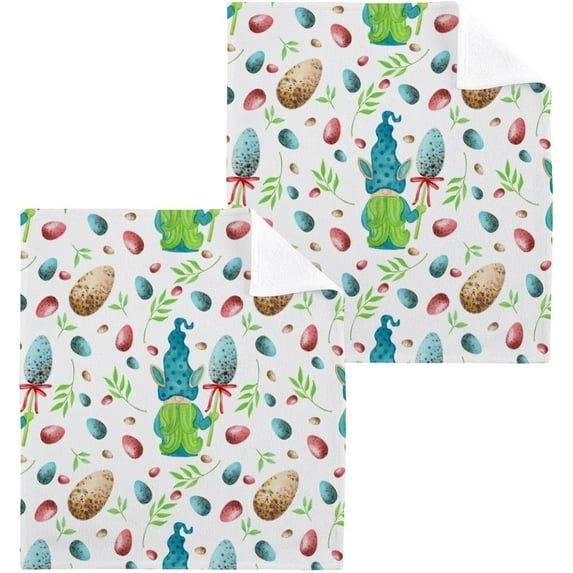 Coolnut Easter Gnome Washcloths 6 Pack, Highly Absorbent Soft Cotton Fingertip Towels for Bathroom, Kitchen, Gym, Spa, Home Decor, 12 x 12 Inch Washcloth Gift