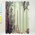 thumbnail image 1 of Coolnut Eiffel Thermal Insulated Blackout Grommet Printed Window Curtain - 84x55 in - 100% Polyester 2 Panels, Stitchingstyles, 1 of 6