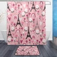 thumbnail image 1 of Coolnut Eiffel Tower Bath Curtain Rugs Sets 2 Pcs, Bathroom Theme Set with Shower Curtain and Non-Slip Carpet, 60x72in + 23.6x15.7in, 1 of 7