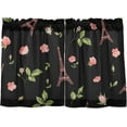 thumbnail image 1 of Coolnut Eiffel Tower Kitchen Curtains 2 Panels, UV Protected Tier Curtains Half Window Curtains for Guest Room Bathroom Sink Laundry Room Basement,24"x 27", 1 of 6