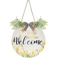 thumbnail image 1 of Coolnut Eiffel Tower and Tulip Front Door Round, Hanging Welcome Sign, Front Door for Home, Farmhouse, Porch, Wall Hanging, Outdoor Home Decor, 1 of 7