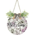 thumbnail image 1 of Coolnut Elegance Floral Front Door Round, Hanging Welcome Sign, Front Door for Home, Farmhouse, Porch, Wall Hanging, Outdoor Home Decor, 1 of 7