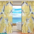 thumbnail image 1 of Coolnut Elegant Flying Crane Sheer Gauze Door Curtain Window Curtain Drapes for Living Room Kids Bedroom Window Treatment Decor W55 x L84 In 2 Panels, 1 of 4