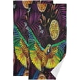 thumbnail image 1 of Coolnut Embroidery Parrot Lemon Hand Towels 2 PCS, Tropical Leaf Kitchen Towel Ultra Soft and Highly Absorbent,Decorative Fingertip Face Towel for Bathroom Hotel, 28.3"x14.4", 1 of 5