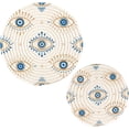 thumbnail image 1 of Coolnut Evil Eye Potholders, 100% Pure Eco Cotton Thread Weave Pot Holders, Kitchen Hot Pads for Hot Dishes, Hot Pots and Pans, Thick Trivets Set of 2[9 Inch+7 Inch] Home Decor Gifts, 1 of 7