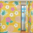 thumbnail image 1 of Coolnut Exotic Hibiscus Flowers and Pineapple Sheer Gauze Door Curtain Window Curtain Drapes for Living Room Kids Bedroom Window Treatment Decor W55 x L78 In 2 Panels, 1 of 3