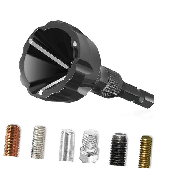 Coolnut External Chamfering Deburring Tool with Carbide - Quick Release 1/4 Inch Hex Shank Deburring Bit, Perfect for Bolt Repair - with 1/8" to 3/4" (3mm-19mm)